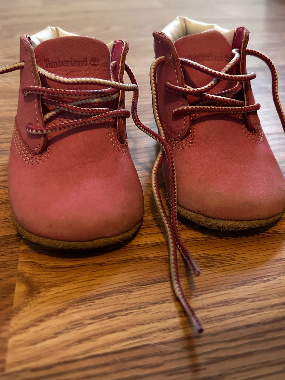 Timberland Kids Rose Pink Leather Lace-Up Boots